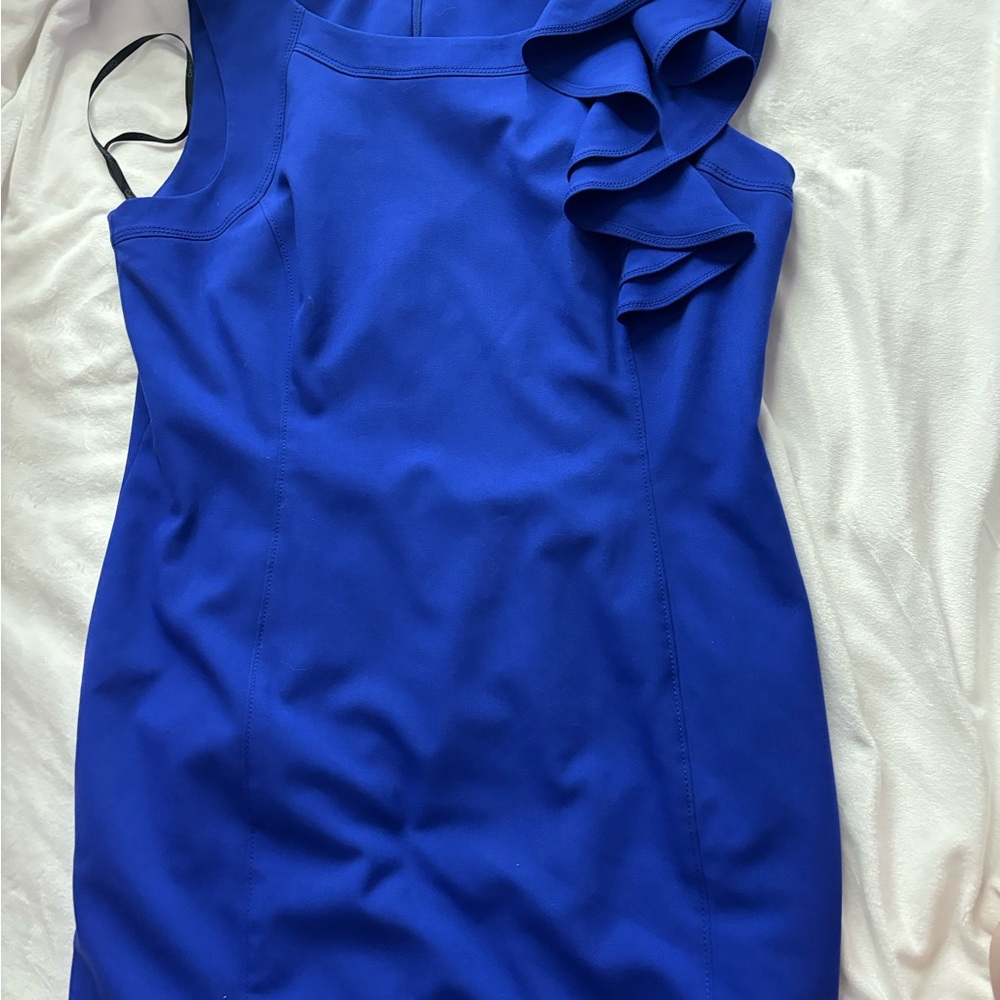 Elegant Blue Ruffle Dress